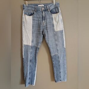 Pacsun Eco Indigo Slim Taper 100% Cotton Patchwork Jeans Size 32